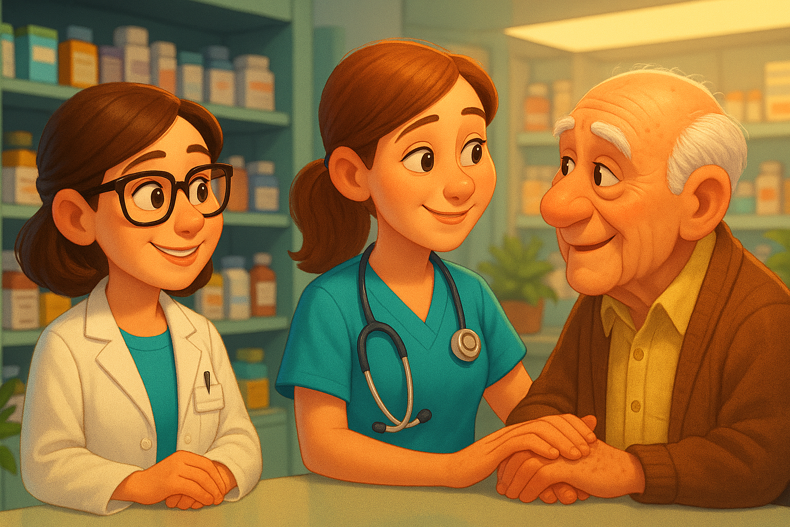 Pharmacy and nursing partnership with patient